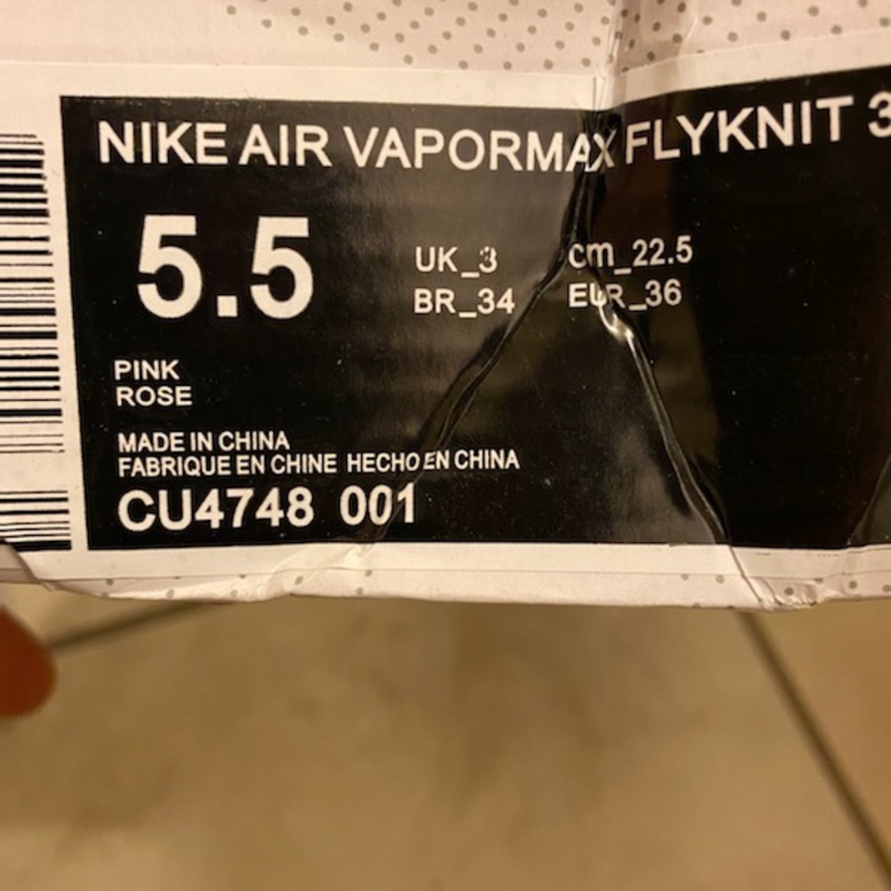 Nike air vapor max flyknitpink rose size 5.5 women